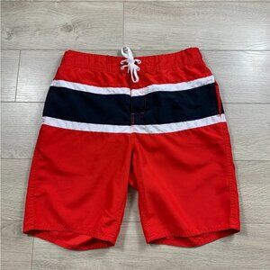 Joe Fresh Red Navy Stripe Board Shorts